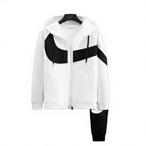 Conjunto Deportivo de 2 Piezas con Capucha para Mujer, Estampado Informal de Invierno, con Cierre de Cremallera, Cintura Elástica de Poliéster/Algodón, Secado Rápido y Transpirable - Product Image 2