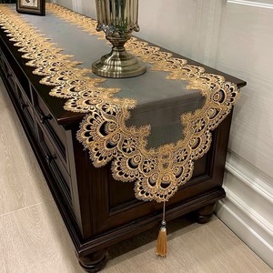 Luxury American Style Vintage Embroidered Lace Floral Tassel Decorative Polyester <strong>Dining</strong> <strong>Table</strong> <strong>Runner</strong> for Tea Art Coffee - Product Image 6