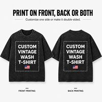 T-shirt Homme Vintage Délavé 230g, Effet Usé, Manches Courtes, Col Rond, Impression Personnalisée, Streetwear
