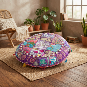Style bohème indien brodé non tissé sol taie d'oreiller dernière conception de Patchwork pour la maison hôtel hôpital utilisation - Product Image 3