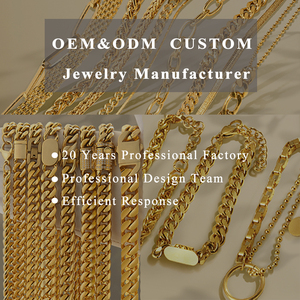 Collana Personalizzata in Acciaio Inossidabile Placcato Oro 18k, Impermeabile, Ipoallergenica, Antiossidante - Crea il Tuo Design di <span class=keywords><strong>Gioielli</strong></span> Personalizzati - Product Image 1