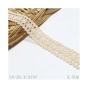 Lace Trimming Border Design Crochet Cotton Lace Trim Used On Garments 3cm Beige Lace Collar