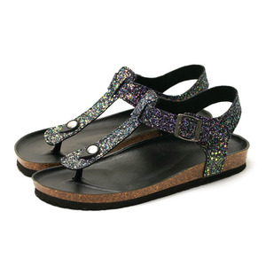 Tongs plates noires confortables pour femmes, nouveau design, magnifiques pantoufles à paillettes, élégantes et tendance - Product Image 1