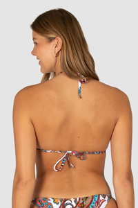 <span class=keywords><strong>Maillot</strong></span> <span class=keywords><strong>de</strong></span> <span class=keywords><strong>bain</strong></span> bikini à imprimé floral personnalisé, durable, à marque privée, avec rembourrage amovible, pour femme, style halter à nouer - Product Image 4
