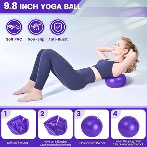 Ensemble de fitness Vigorous de 13 pièces pour entraînements à domicile, yoga, pilates, anneau en PP rose/violet, accessoires d'entraînement pour débutants - Product Image 6