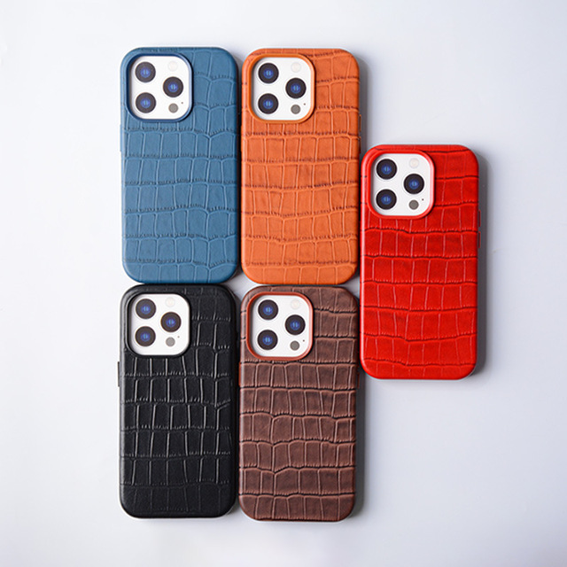 Luxury Cross Pattern Genuine Leather Magnetic Full Coverage Waterproof Shockproof Case for iPhone 17 Pro Max