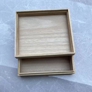 Caja de regalo rectangular de madera maciza, hecha a mano, para uso doméstico, embalaje general. - Product Image 2