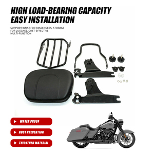 Vente en gros usine - Porte-bagages arrière noir avec dossier pour Softail 2000-2005, Softail Fat Boy 2000-2006 - FLSTF 2001-2006 - Product Image 3