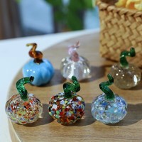 Figurines de citrouille en verre miniatures faites à la main, décoration de table pour la récolte d'automne, ornement de bureau, cadeau de fête, vente en gros