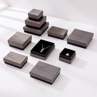 Boîte à bijoux gris et noir de luxe léger Matériau recyclé pour bagues, bracelets, boucles d'oreilles, colliers et montres Emballage