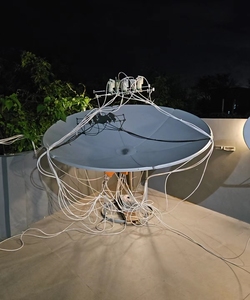 Antena Parabólica de Banda C de 240 cm, Antena de <span class=keywords><strong>TV</strong></span> <span class=keywords><strong>Solo</strong></span> RX, Antena de Montaje en Suelo de 8 pies - Product Image 1