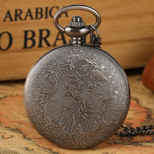 체인이있는 세 머리 드래곤 빈티지 그레이 스팀펑크 회중시계, 크리스마스 및 TV 쇼 선물을 위한 펜던트 목걸이 쥬얼리 - Product Image 3