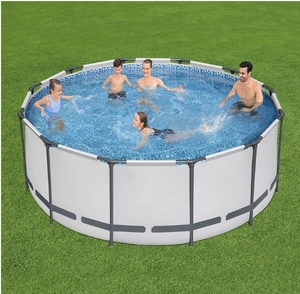 Grande piscine ronde en PVC et en PC pour adultes et enfants Piscine thermale gonflable et hors sol adaptée aux familles pour la natation en plein air - Product Image 2