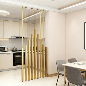 Luxe gouden kolomvormige roomdividers van roestvrij staal voor binnenhuisdecoratie - Product Image 1