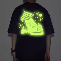 Film de transfert thermique en vinyle PU luminescent pour T-shirts et vêtements, effet après-obscurité pour la création de designs DIY