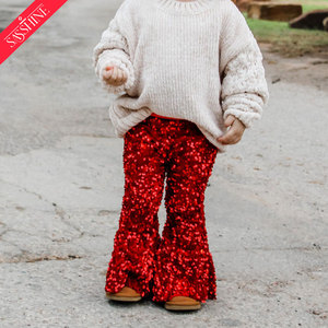 Vendita a caldo <span class=keywords><strong>pantaloni</strong></span> a zampa di zecchino per bambini multicolori con <span class=keywords><strong>paillettes</strong></span> per <span class=keywords><strong>bambina</strong></span> autunnale <span class=keywords><strong>pantaloni</strong></span> scintillanti a zampa - Product Image 4