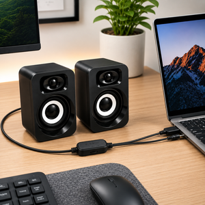 Computer Speakers <b>2.0</b> Channel <b>USB</b> Powered Wired Stereo Sound for PC Laptop - Product Image 5