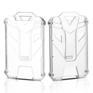 Heavy-duty black easy-zip transparent vertical <b>ID</b> backpack card <b>holder</b> outdoor hiking camping fishing keychain set - Product Image 4