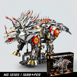 MJ 13105 Blocs de construction mécaniques créatifs <span class=keywords><strong>Triceratops</strong></span>, ensemble de jouets éducatifs en plastique, jouet pour enfants, cadeau - Product Image 2