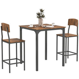 Cross-border dining <b>table</b> and chair set, modern minimalist <b>bar</b> <b>table</b>, made of copper and wood, suitable for small homes and - Product Image 5