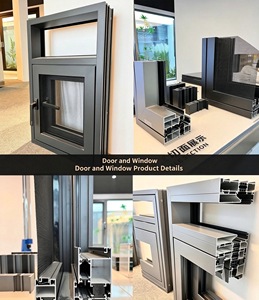 Fenêtres et portes en aluminium à profil <span class=keywords><strong>mince</strong></span> en alliage d'aluminium noir, résistantes aux ouragans, fenêtre à battant haute résistance aux impacts pour les États-Unis - Product Image 2