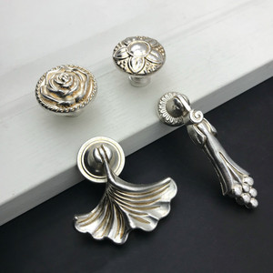 Hot European Style Antique <strong>Silver</strong> Furniture <strong>Knob</strong> Pendant <strong>Door</strong> Nob Wooden <strong>Knobs</strong> Drawer <strong>Knobs</strong> - Product Image 2
