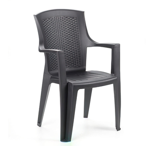 Sedia in Rattan Sintetico Sedia con schienale alto antracite. Eden - Product Image 1
