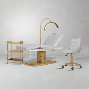 Chaise de lit facial de conception de haute qualité lit facial en mousse à mémoire beige pour salon de beauté - Product Image 4