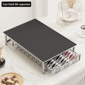 Caja de Almacenamiento Portátil para Cápsulas de Café, a Prueba de Polvo, Cajón de Almacenamiento de Escritorio, Base Moderna y Sencilla de Hierro para Cafetera - Product Image 3