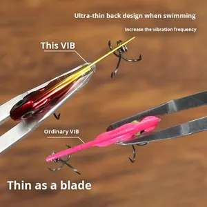 Esca Vibrante Affondante con Occhi 3D, Lame Metalliche, <span class=keywords><strong>Esche</strong></span> <span class=keywords><strong>Artificiali</strong></span> Crankbait Vibe <span class=keywords><strong>per</strong></span> Pesca in Fiume, Acqua Salata e Spigola - Product Image 2