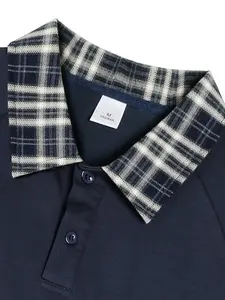 High Street Cotton Heavyweight Oversize Men Polo Shirt Parche personalizado Bordado DTG Print Distressed Polo Camisa de manga corta - Product Image 4