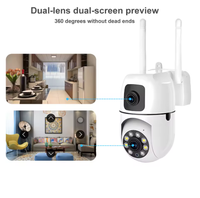 Kamera Keamanan Wi-Fi V380 Pro 2MP Lensa Ganda dengan Deteksi Manusia, PTZ, Penyimpanan Cloud, dan Penglihatan Malam