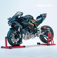 Modèle de moto Kawasaki H2R à l'échelle 1:12 en plastique, jouet décoratif créatif NIKOLATOY, grande taille