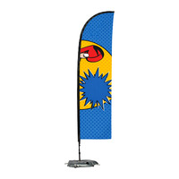 Drapeaux publicitaires personnalisés imprimés, type plume, avec base remplissable d'eau pour promotion extérieure