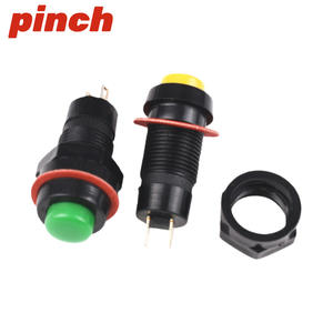 Pinch <b>Push</b> <b>Button</b> <b>Switch</b> 10mm Red Green Yellow Self Locking Resetting IP40 10A 250V Plastic Pin Terminal - Product Image 3