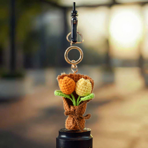 Creatieve Gehaakte Tulpenboeket Sleutelhanger Schattig Decoratief Object Voor Schooltassen Bruiloft En Jubileum Art Deco Stijl Hanger - Product Image 5