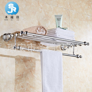 Ensemble d'accessoires de salle de bain de style européen Saint Ruijia en acier inoxydable avec porte-serviettes en cristal et accessoires en céramique pour le bain - Product Image 3