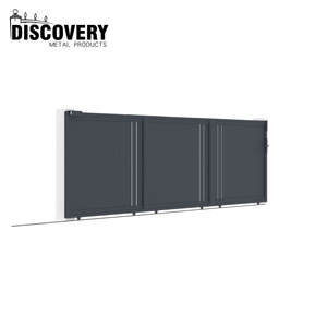 Porte battante en métal de découverte Cadre en alliage d'aluminium enduit de poudre imperméable écologique Clôture extérieure moderne inspirée de la <span class=keywords><strong>nature</strong></span> - Product Image 4
