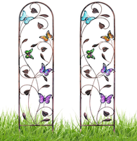 Nouveau design, ensemble de 2 treillis de jardin en métal robuste de style victorien, antirouille, pour roses grimpantes en extérieur