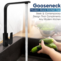 Robinet de cuisine de style campagnard, tuyau plat de haute qualité, acier inoxydable 304, montage sur plan, robinet de cuisine en cascade rotatif à 360 degrés pour évier