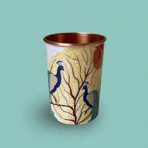Vaso de Cobre con Diseño de Pavo Real Oriental, de Pared Simple, Reutilizable, para Regalos de Té de la Tarde - Product Image 1