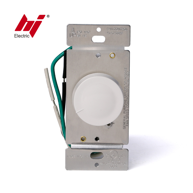 Single Pole Plastic 120V AC Rotary Ceiling Fan Speed Control with UL