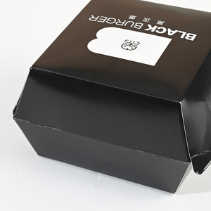 カスタムブラック再生クラフト段ボールバーガーボックスFフルート紙製パッケージングダイカット食品用マットラミネートセットフォルダータイプ - Product Image 5