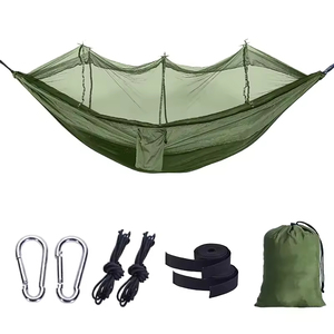 Hamac de camping portable en nylon simple ou double pour l'extérieur, idéal pour la randonnée et le trekking - Product Image 2