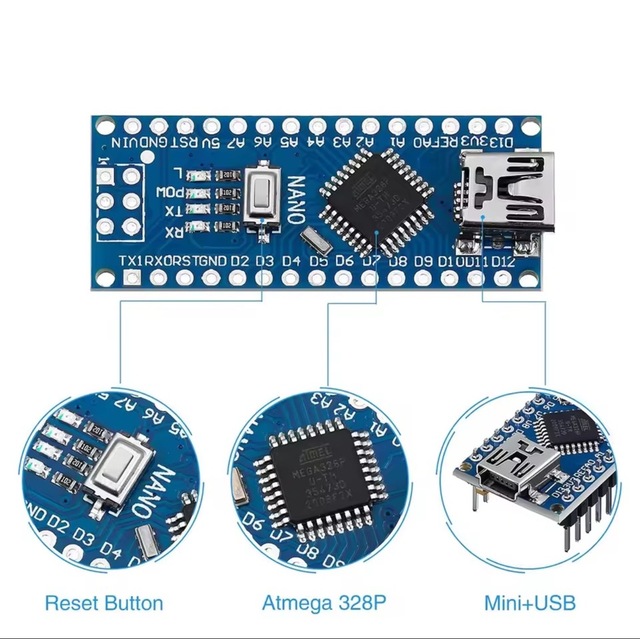 Nano 3.0 Mini Type-C Micro USB Bootloader Compatible Nano Controller for CH340 USB Driver 16Mhz ATMEGA328PB General Purpose