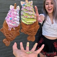 Machine à gaufres Taiyaki électrique professionnelle 6 cavités antiadhésive pour gâteaux japonais avec thermostat réglable