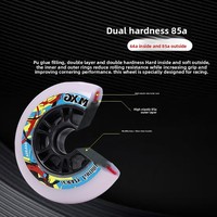 BMXG Chaussures de patinage de vitesse professionnelles, Roue de patinage de vitesse originale, Roue de course, Roue Big Cake, Coque en PU, Simple rangée, 90 100 110MM