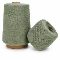 Soft Sage Green Chenille Yak-like Fancy Dyed Yarn 1/14Nm Vegan Recycled Rugged-High Warmth