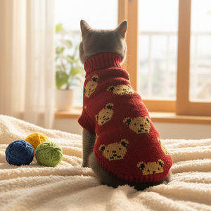 Suéteres para Perros y Gatos al por Mayor, Transpirables, Elásticos, Cómodos, con Estampado Personalizado, <span class=keywords><strong>de</strong></span> Alta Calidad, Tejidos <span class=keywords><strong>de</strong></span> Lujo, 100% Acrílico, para Festividades - Product Image 3