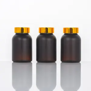 高品质100cc美容包装药瓶维生素丸塑料糖果瓶带金瓶盖